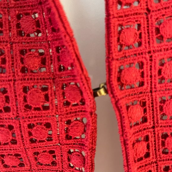 AKRIS - Brand New Red Stickerel - Embroidery Jacket - Sz 16 - Picture 7 of 12